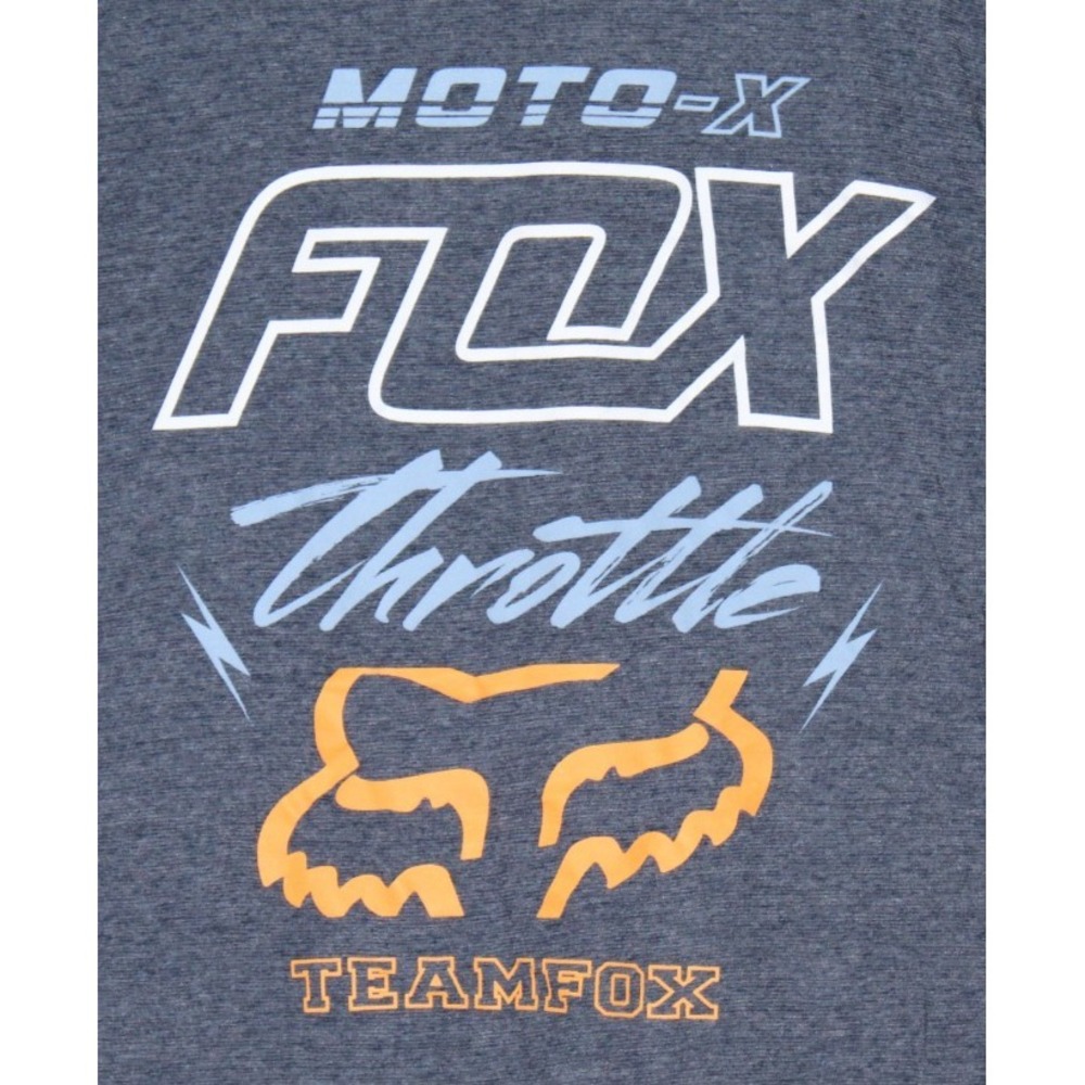 Fox Racing Moto-X Throttle Team Fox Shirt Large Blue Heather Buckle Graphic Tee
